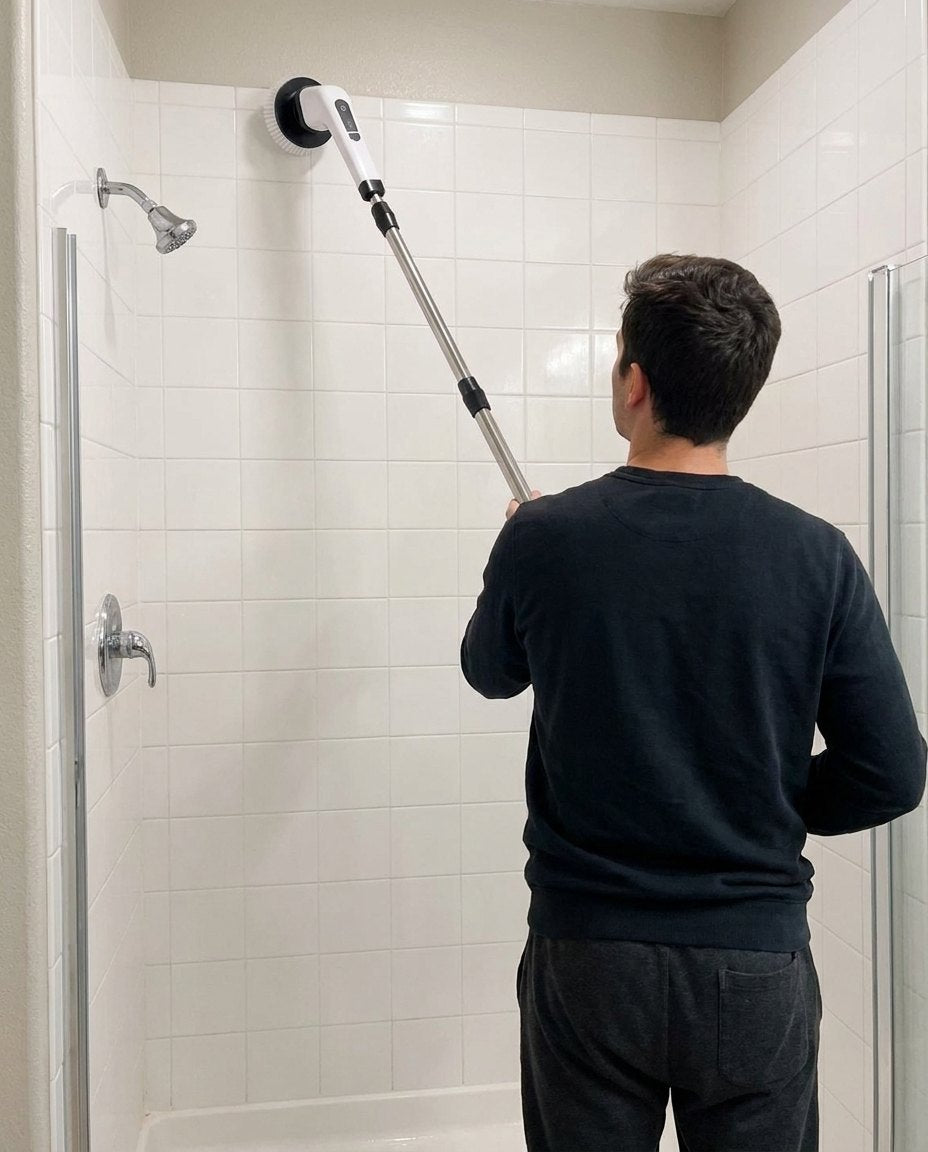 BrightStay Scrub — Cordless Electric Spin Scrubber, 8 Heads, Extends to 54 in