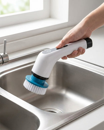 BrightStay Scrub — Cordless Electric Spin Scrubber, 8 Heads, Extends to 54 in