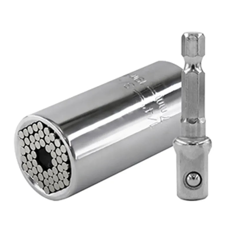 BrightStay Grip — Universal Socket with Drill Adapter (7–19 mm)